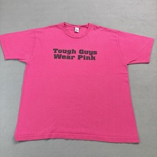 Vintage Tough Guys Wear Pink Funny Joke Humor T Shirt Size XL USA Made