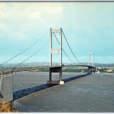 1960s Severn Bridge Postcard M4 Motorway River Estuary Wales England Photochrome