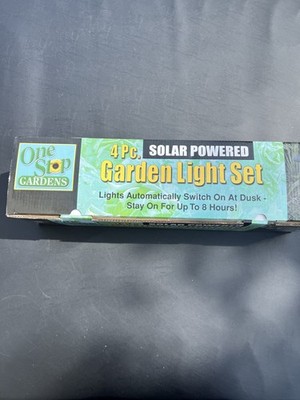 One Stop Gardens 4 Piece Solar Powered Garden Light Set 93683