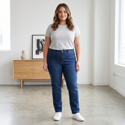 Rafaella Weekend Slim Leg Jeans Women 16 Blue Denim Stretch Casual Comfort Pants