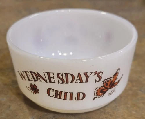 Vintage Fire King Wednesday Child Cereal Bowl Excellent Condition