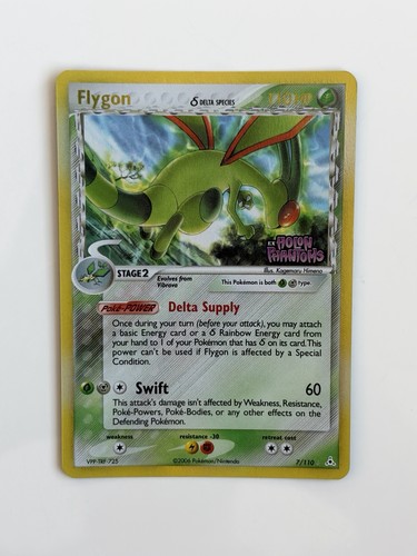 Pokemon TCG Flygon Delta Species 7/110 Holon Phantoms Reverse Holo Stamp
