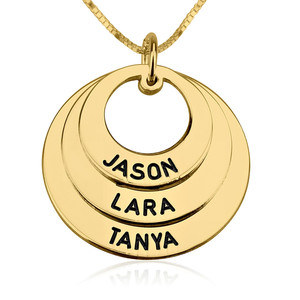 Authentic Engraved Mothers Circle Necklace With Multiple Names personalized custom