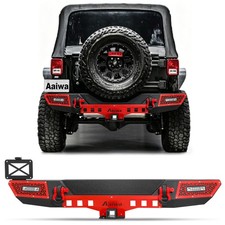 Aaiwa For 2007-2018 Jeep Wrangler Jk Unlimited Steel Rear Bumper Lightsd-rings