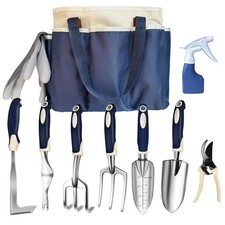 Gardening Tool Set, 10-Piece Heavy-Duty Aluminum Garden Tools with Non-Slip H...