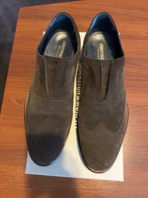 Men's 10.5 D Johnston & Murphy Collect Ashford Brown Suede Slip on Wingtip Shoes