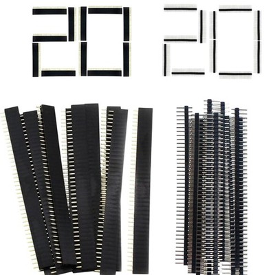 40 Stück 2,54mm 40Pin Header Stiftleiste PCB Lötbuchsen Stecker Verbindung