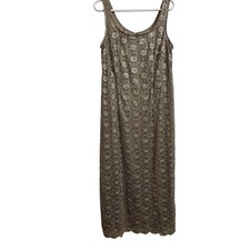 R M Richards Gold Sequin Lace Midi Dress Formal Evening Wedding Guest