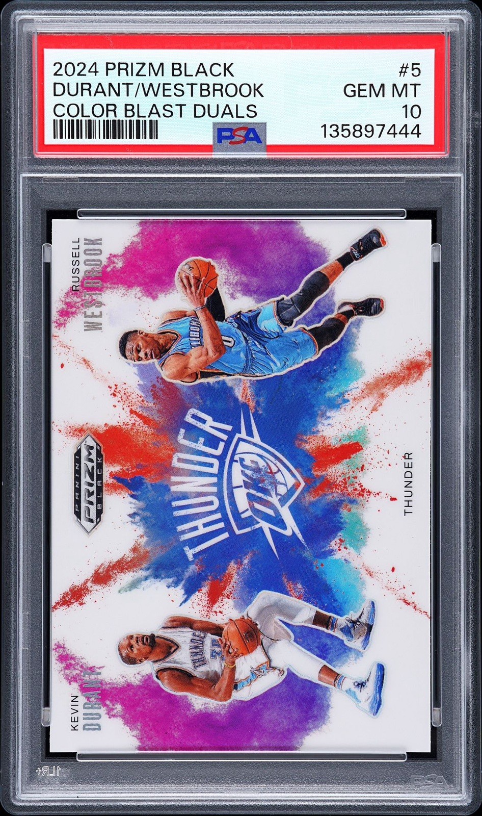 2024-25 Prizm Black Kevin Durant Russell Westbrook Color Blast SP #5 PSA 10