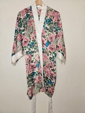 Vintage Victoria's Secret Gold Label Satin Floral Short Robe One Size Kimono 90s