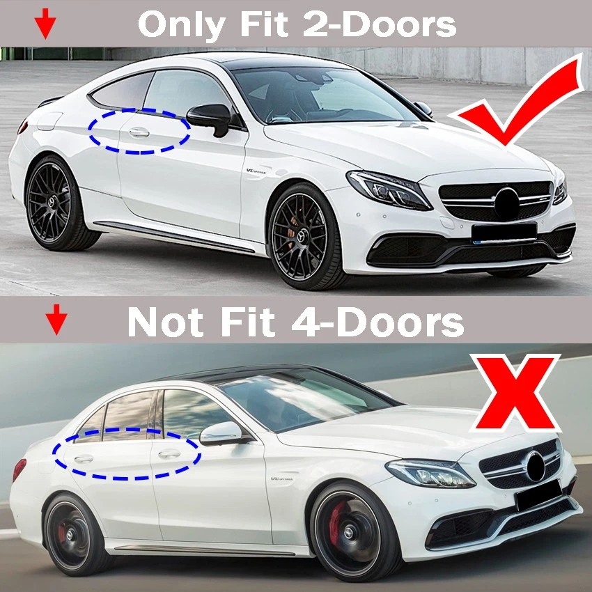 Alerón delantero divisor de labios negro brillante para Mercedes C205 C63 AMG cupé 2015-2022 Foto 2 de 4