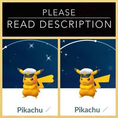 Shiny Pikachu wearing Cap Captain Hat Horizons Event (Male/Female