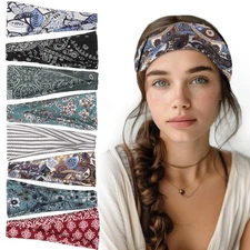 obeoby 8 Pack Headbands for Women, 1 Count (Pack of 8), Bohemian colors 2 