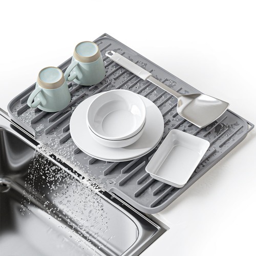 Tappetino Asciugapiatti in Silicone per Banco Cucina - Tappetino di Scarico Antiscivolo con... - Foto 1 di 7