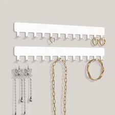 Necklace Holder Hanging Jewelry Organizer - 9.84 inch, White 