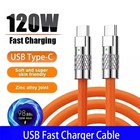 Type C USB C Fast Charging Charger Cable For iPhone 15 16 17 Pro Max Cord 120W