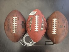 Three Genuine Leather Authentic WILSON  NFL Duke Footballs,  With Authentic Lace