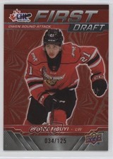 2024-25 Upper Deck CHL CHL First Draft Red 34/125 Pierce Mbuyi #FD-11 0n1y