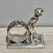Anillo servilletero Lance 1979 antiguo plateado niños jugando edición limitada