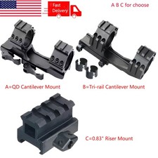 30mm-1" Dual Ring PEPR / QD Cantilever Scope Picatinny Mount/0.83" Riser Mount
