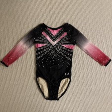 Ozone Girls Crystals Gymnastics Competition Leotard Size AS Showstopper