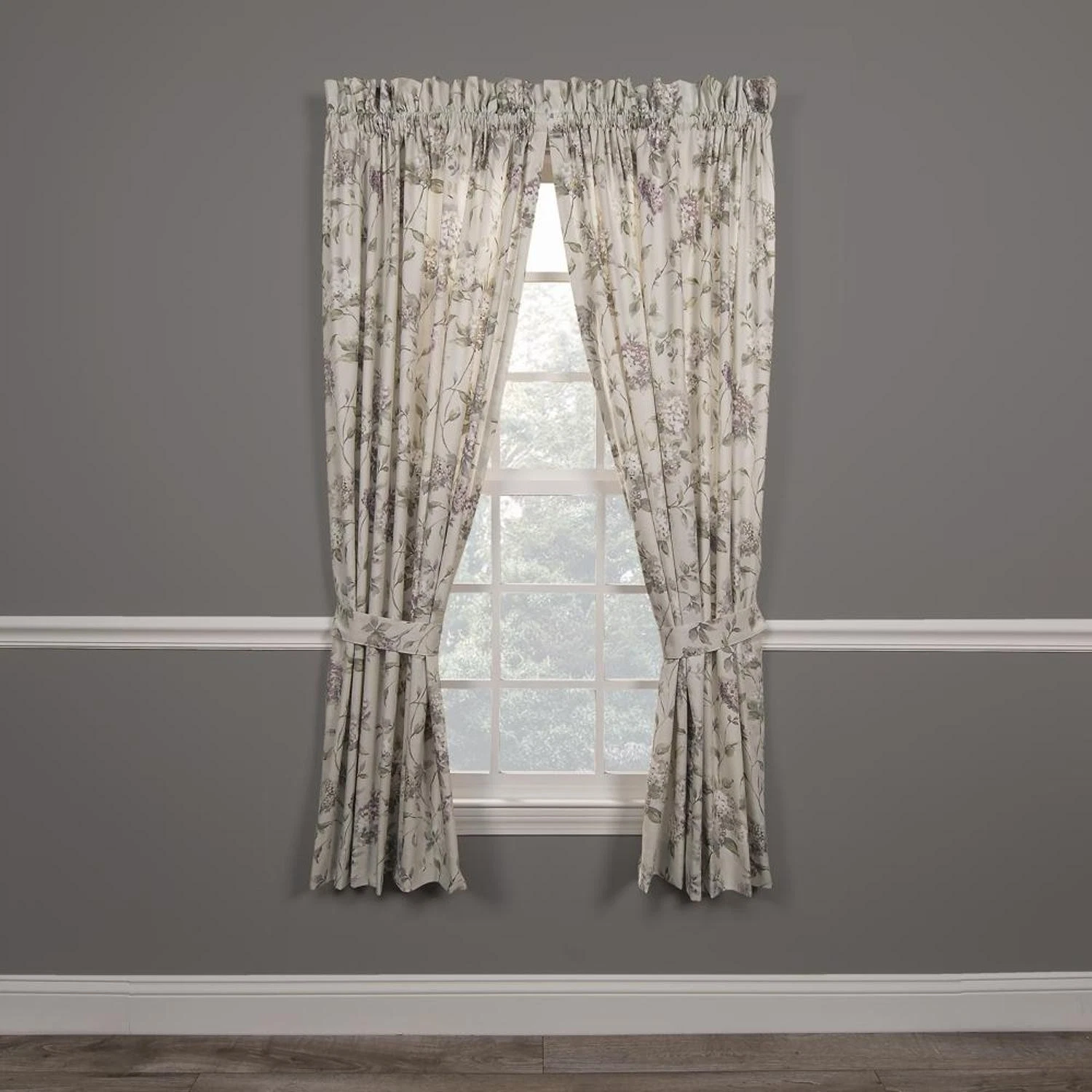 Abigail Window Rod Pocket Panel Pairs With 2 Tie Backs - 90x84", Lilac