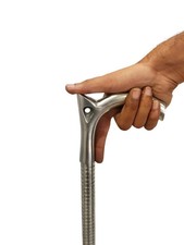 Victorian Steampunk Walking Stick 37" Aluminum Cane with V Handle Handmade