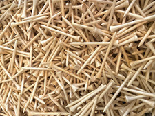 1000 Bulk Natural Bamboo Golf Tees - 2 3/4 Inch Natural Bamboo Brand New