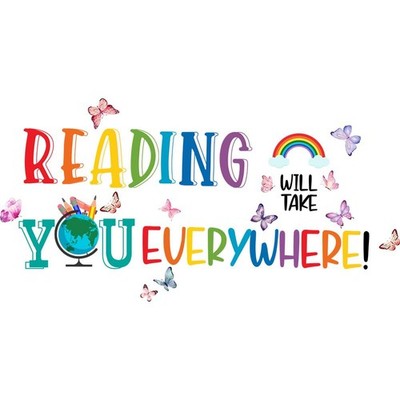 Reading Will Take You Everywhere Inspirational Quote Wall Sticker for Classro...