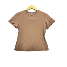 Skims Women’s Fits Everybody Nude Brown Thin T-Shirt Sz Large Layering Top