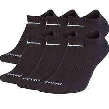 Nike Men's Everyday Plus No Show Dri Fit Socks Black 6-pack XL (12-15), NEW
