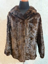 Vintage Real Mink Fur Coat Classic Brown