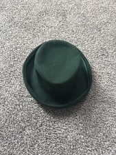 Vintage Michael Howard 100% Wool Green Pork Pie Hat Miss Bierner Tag