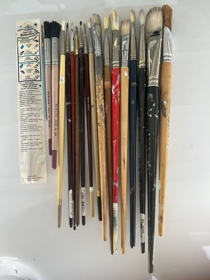 Grumbacher, Winsor & Newton, Reward Artists' Brushes Lot, Mixed Shapes & Sizes
