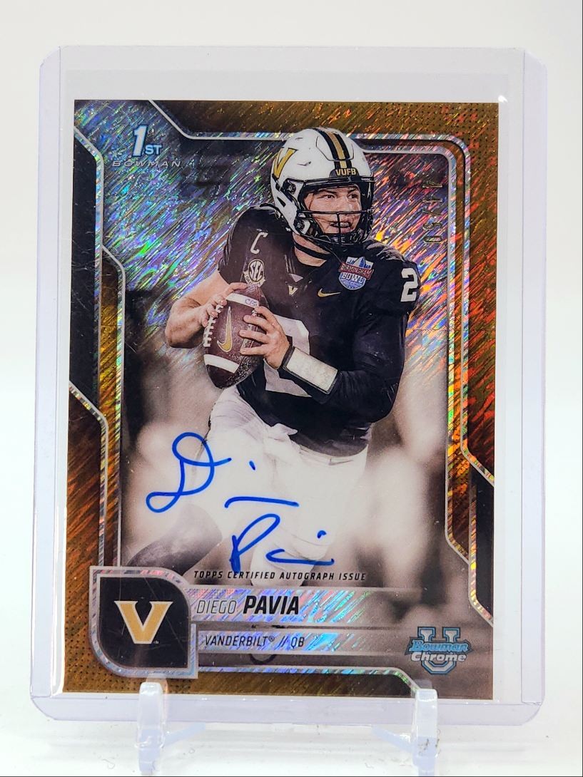 DIEGO PAVIA 2025 BOWMAN UNIVERSITY CHROME 1ST GOLD SHIMMER AUTO /50 Q3562