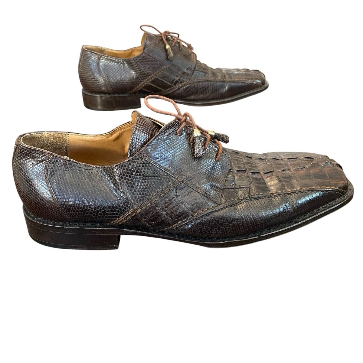 Slick exotica genuine hornback crocodile shoes skinned mens size 13