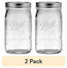 Glass Mason Jar with Lid and Band Wide Mouth 32 Ounce Single Jar 1 Count