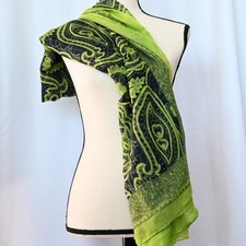Green Blue Lightweight 40" x 74" Scarf, Wrap, Cover-Up, Sarong