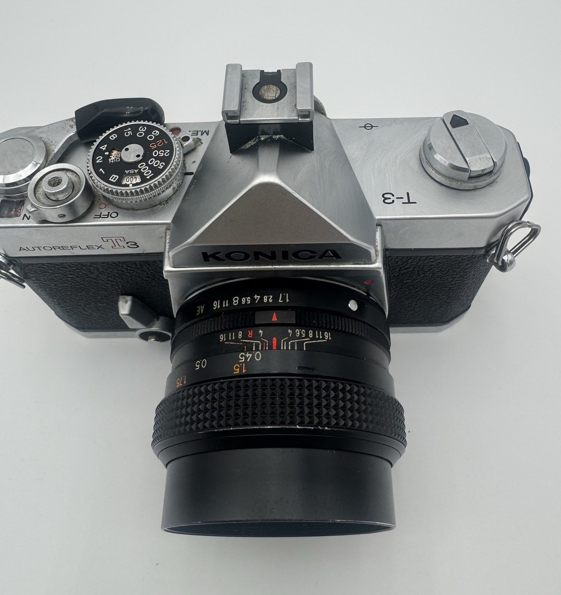 Konica Autoreflex T3 Black SLR w/Hexanon AR 50mm f/1.7 Lens Japan