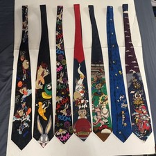 Lot Of 7 Vintage Looney Toons Neck Ties  Great Condition 
