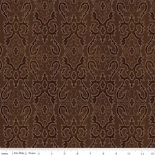 John Wayne American West Boot Stitching Marsala Cotton Fabric