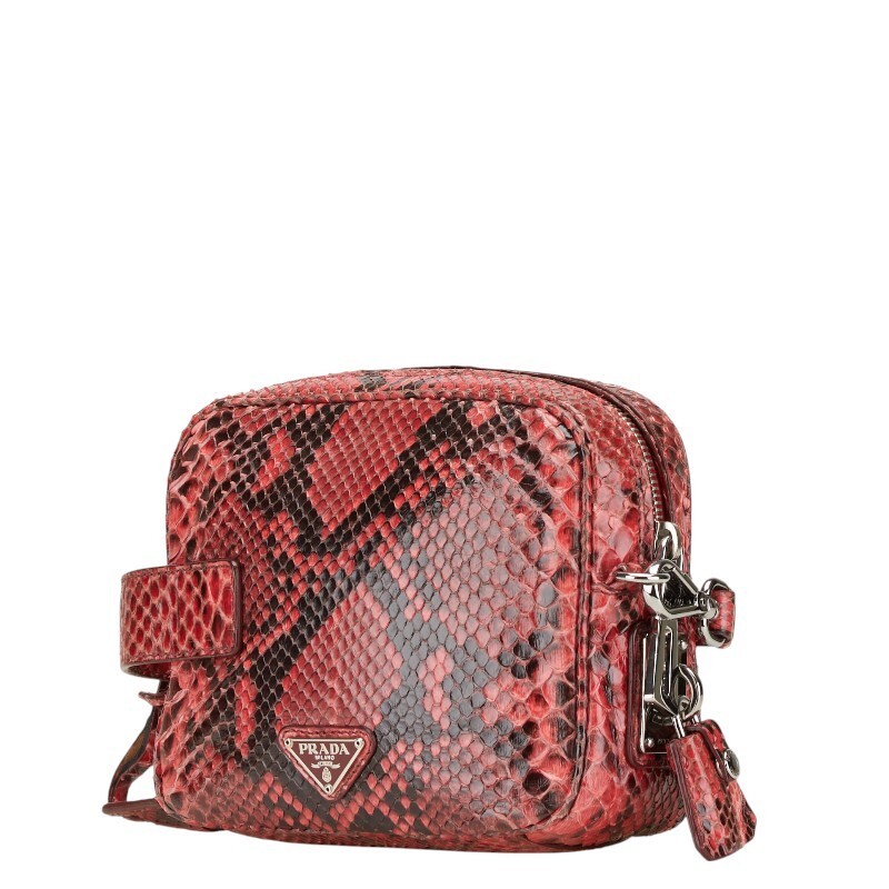 PRADA Python Embossed Triangle Logo Plate Pouch S… - image 2