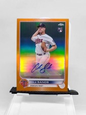 Cole Sands 2022 Topps Chrome Update True Orange Refractor Auto #/25 Twins SSP 