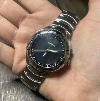 Fossil Women's Black Dial Silver Stainless Steel Bracelet Quartz 100m Watch