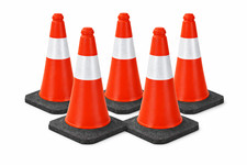 5er Set Verkehrskegel 51 cm Rot/Wei&szlig; mit schwerem Standfu&szlig; Pylon Warnkegel