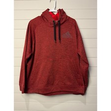 Kids Adidas Climawarm Red Heathered Pullover Hoodie Sweatshirt XL