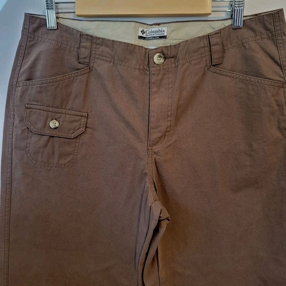 Calça de caminhada Columbia feminina cáqui ao ar livre RN69724 tamanho 12 marrom nova sem etiquetas conforto - Imagem 2 de 4