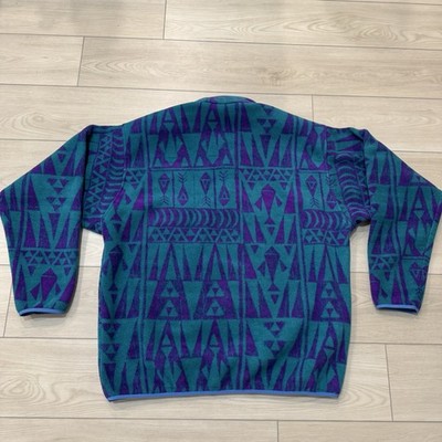 Patagonia Aztec Synchilla Snap-T Fleece Pullover Mens XXL Blue