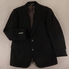 VTG John Alexander Jacket 42R M Black 100 Wool Made in USA Blazer