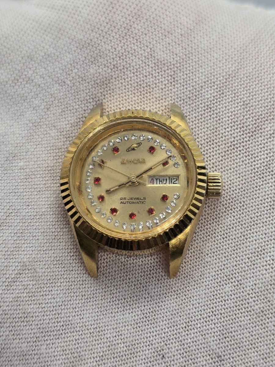 Vintage Enicar 25 Jewels Automatic Watch Ladies Gold Tone Date Incabloc Working Vintage Enicar 25 Jewels Automatic Watch Ladies Gold Tone  main image 4